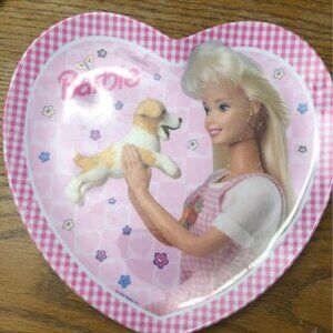 Barbie heart shaped plate, Barbie plate, 90s Barbie plate, heart plate